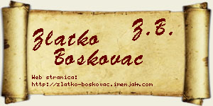 Zlatko Boškovac vizit kartica